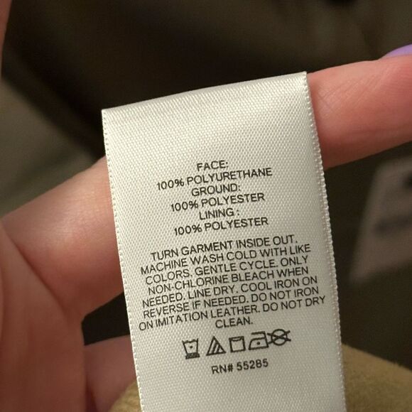 Express Tan Body Contour Faux Leather Cami Strap Midi Dress - Picture 8 of 9